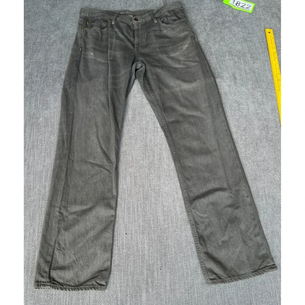 Banana Republic Jeans Mens 34x32 Gray Denim 5-Pocket Straight Leg Streetwear